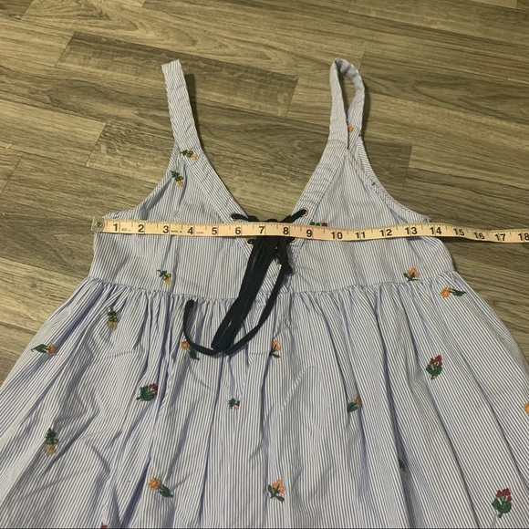 Zara Trafaluc  Collection Blue White Dress W/Floral Prints - Picture 3 of 10